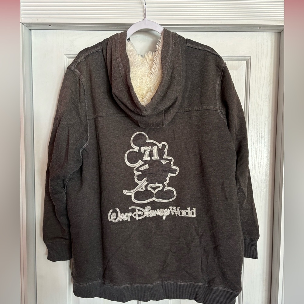 Walt Disney World #71 Mickey Mouse Gray Full Zip hooded Sweater Jacket